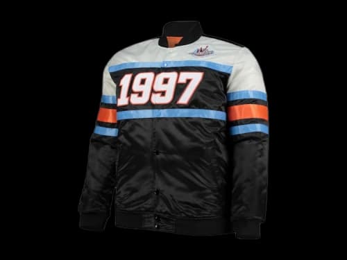 Mitchell & Ness x NBA Big & Tall Hardwood Classics 1997 All-Star Game Heavyweight Satin Full-Snap Jacket Black