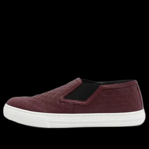 Gucci Microguccissima Pattern Leather Slip On 'Strong Red'