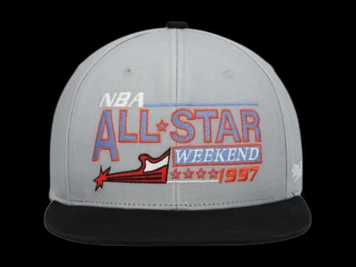 NBA 1997 All-Star Game Gray Hardwood Classics Wordmark Snapback Hat Grey