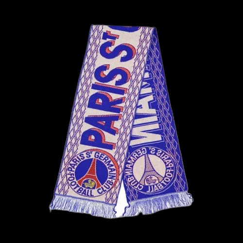 Vintage Paris Saint-Germain Football Club Argyle Print Scarf 'White/Blue/Red'