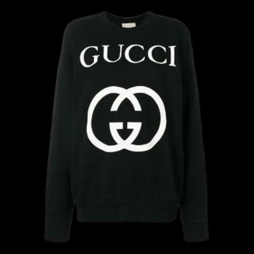 Gucci Interlocking G Oversized Crew Neck Sweater For Black (Women's)