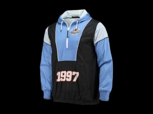 Mitchell & Ness x NBA Hardwood Classics 1997 All-Star Weekend Highlight Reel Windbreaker Half-Zip Jacket Black