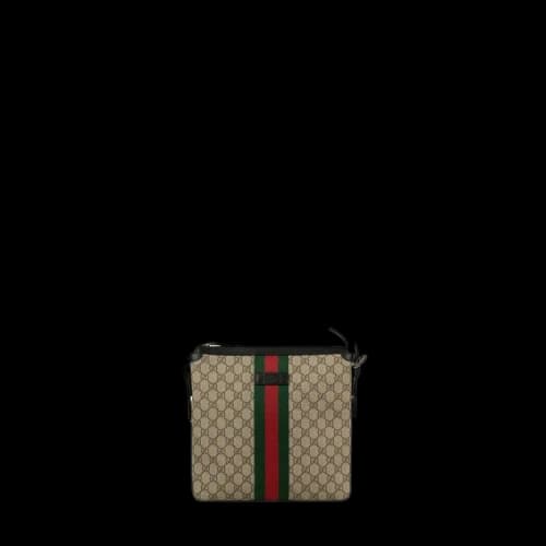 Gucci Cotton Supreme "Ophidia" Web GG Flat Medium Messenger Bag 'Brown'