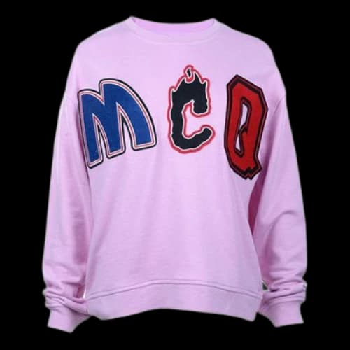 Alexander McQueen Embroidered Alphabet Round Neck Hoodie 'Pink' (Women's)