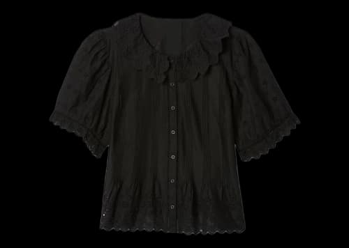 Gap x DÔEN Cropped Eyelet Shirt True Black