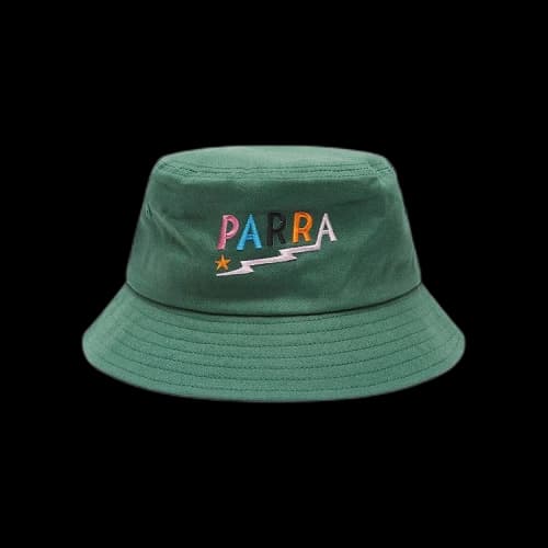 Parra Colored Lightning Logo Bucket Hat 'Green'