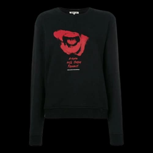 Alexander McQueen Round Neck Printing Long Sleeves Sweatshirt 'Black' (Women's)