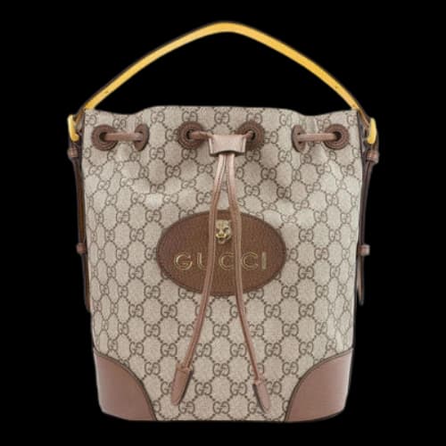 Gucci Neo Vintage Tiger Head Logo Drawstring handbag Large Capacity schoolbag Backpack Unisex / Brown (Women's)