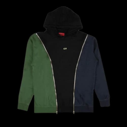 424 Reworked Hoodie Sweatshirt 'Black/Navy/Green'
