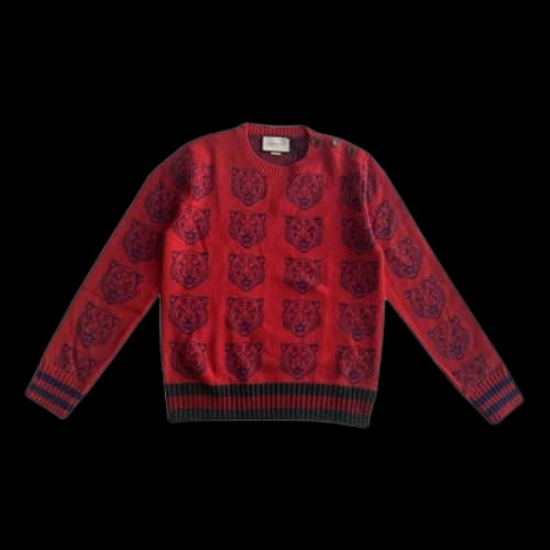 Gucci Knit Sweater Jumper With Tigers 'Red'