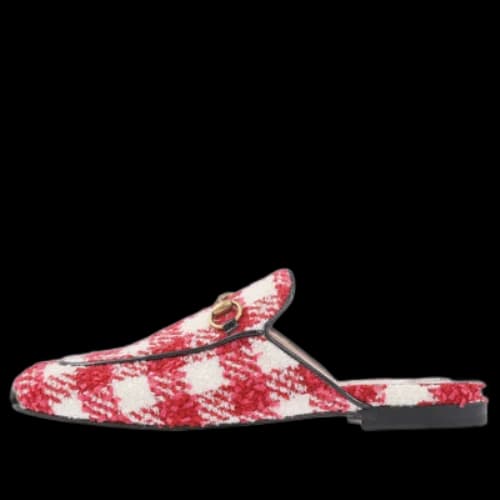 Gucci Princetown Tweed Check 'Red' (Women's)