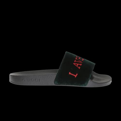 Gucci Velvet Slides 'L'aveugle Par Amour - Black'