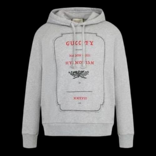 Gucci Hypnotism Graphic Hooded Sweatshirt 'Grey'