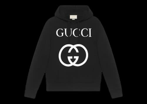 Gucci Interlocking G Oversize Fit Hoodie Black/White