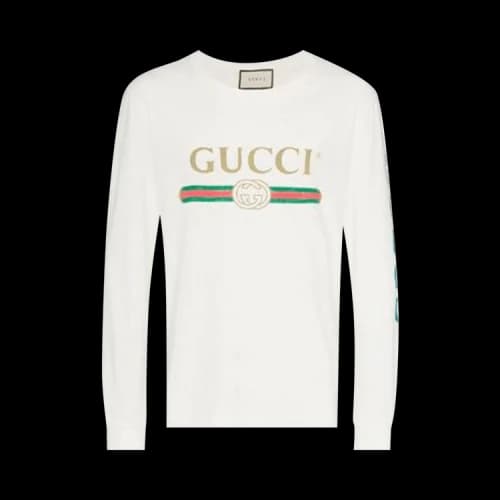Gucci Classic Double G Logo Belt Pattern Long Sleeves White