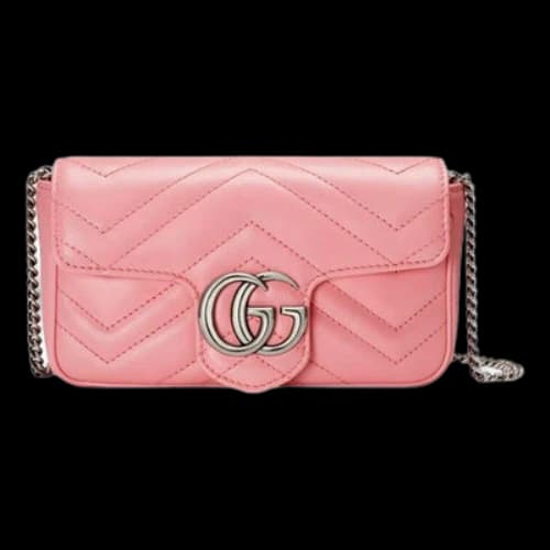 Gucci Marmont Series LeatherBag MIni-Size Pink (Women's)