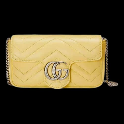 Gucci Marmont Mini-Sized Single-Shoulder Bag Yellow (Women's)