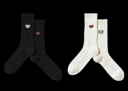 KAWS x Uniqlo Warhol 476519 Socks (Set of 2) Black/White