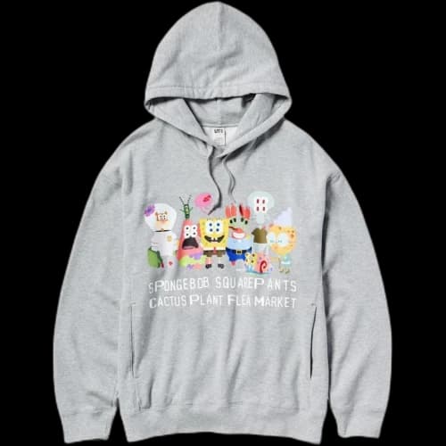 UNIQLO x Cactus Plant Flea Market Spongebob Squarepants Hoodie 'Grey'