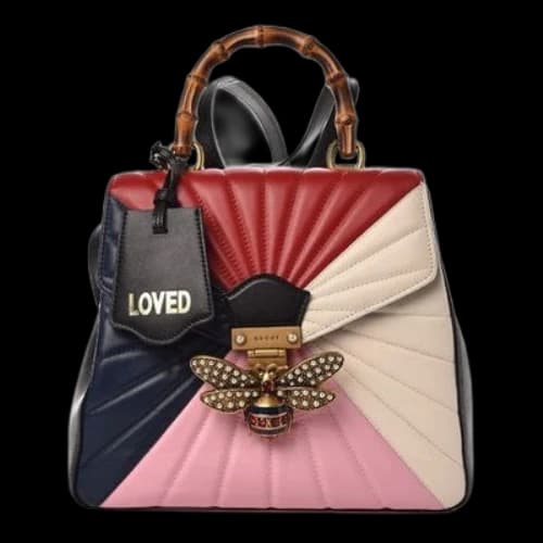 Gucci Queen Margaret Gold Logo Leather Handbag Multi-color