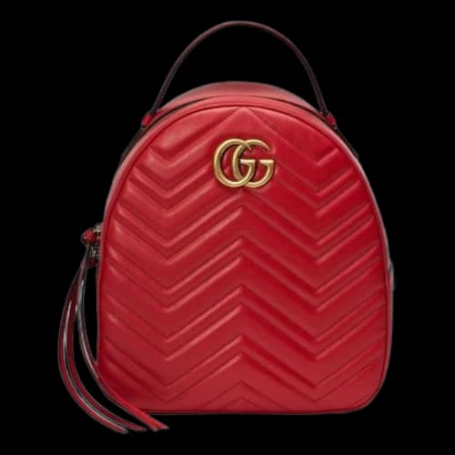 Gucci GG Marmont Series Leather Backpack Red (Women's)