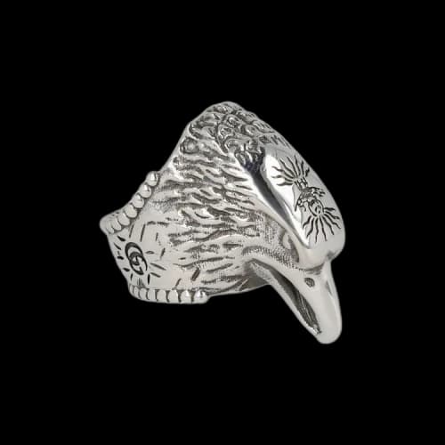 Gucci Anger Forest Eagle Ring Silver