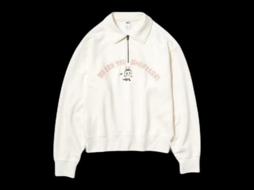 Uniqlo x POP MART THE MONSTERS Women's Half-Zip Sweatshirt Off White