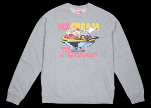 Icecream Ice Cream Moon Crew Sweater Gray