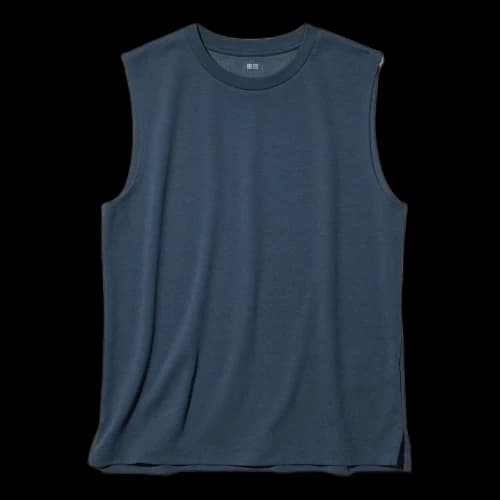 UNIQLO AIRism Cotton Sleeveless T-Shirt 'Blue'