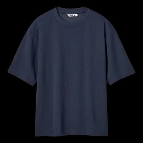 UNIQLO U AIRism Cotton Half Sleeve Oversized T-Shirt 'Blue'