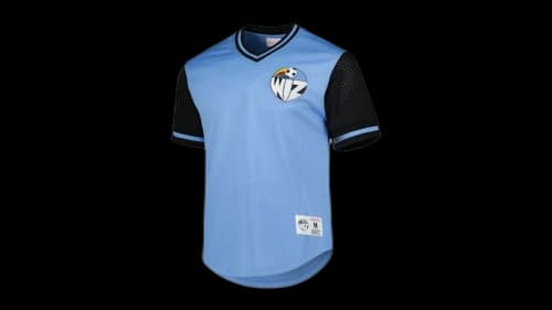 Mitchell & Ness Sporting Kansas City Mesh V-Neck T-shirt Sky Blue