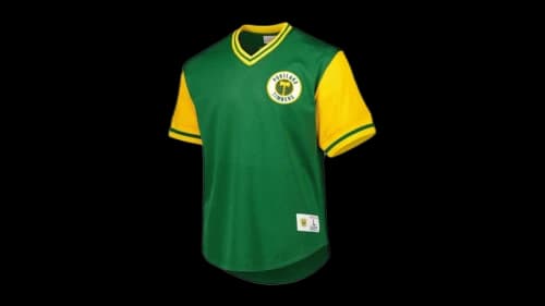 Mitchell & Ness Portland Timbers Mesh V-Neck T-shirt Green