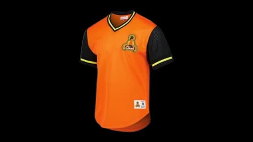 Mitchell & Ness San Jose Earthquakes Mesh V-Neck T-shirt Orange