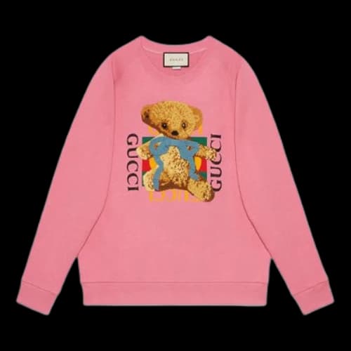 Gucci Animal Print Round Neck Long Sleeve Sweater For Pink (Women's)