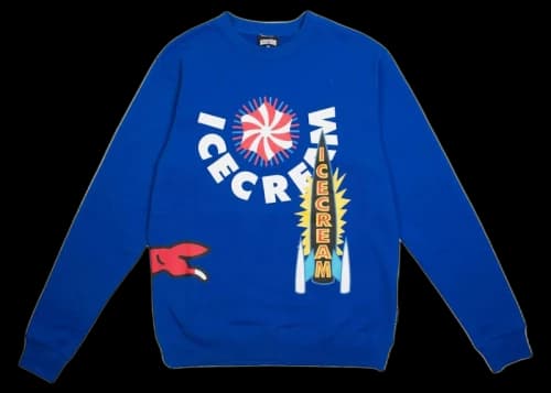 Icecream Ice Cream Stacker Crew Sweater Blue