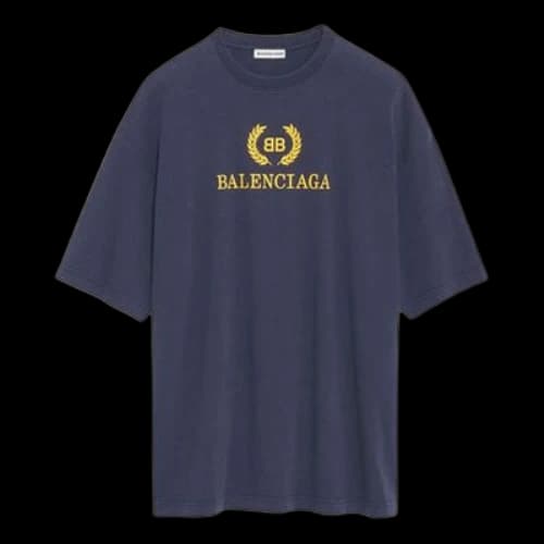 Balenciaga Alphabet Printing Short Sleeve Navy Blue