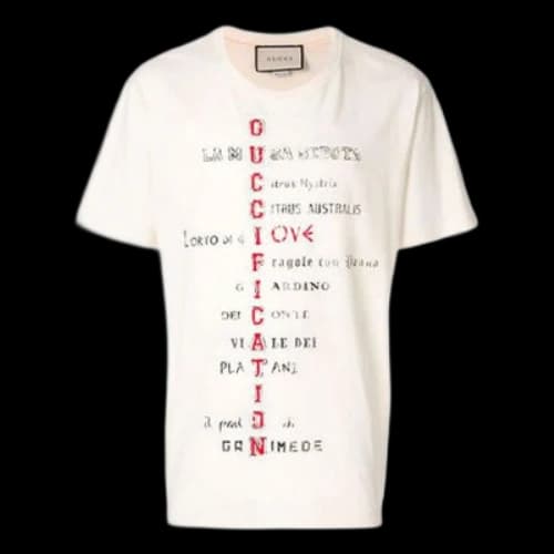 Gucci Alphabet Printing Short Sleeve Creamy White