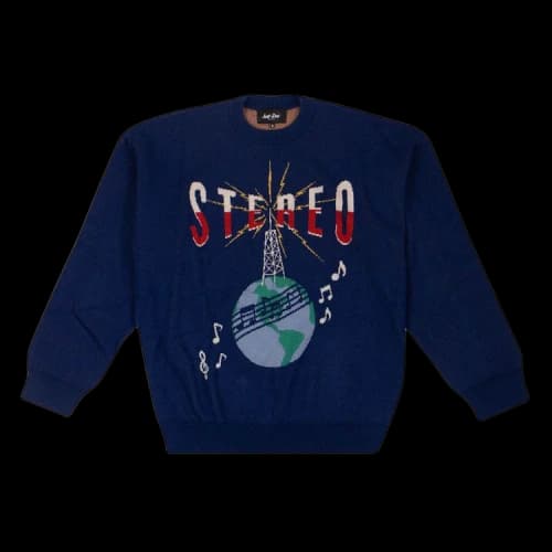 Just Don Stereo Globe Long-Sleeve Sweater 'Blue'