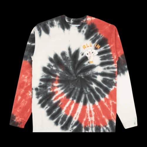 Just Don Spiral Dye Long-Sleeve T-Shirt 'Black/Red'
