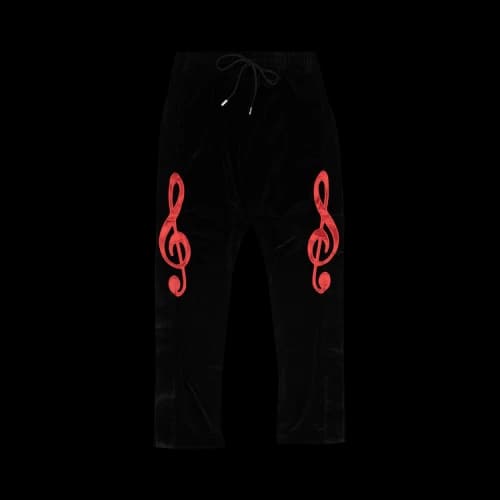 Just Don Treble Clef Tearaway Pants 'Black Velvet'