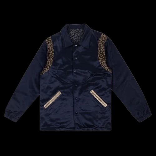 Just Don Satin Reversible Coaches Jacket 'Navy'