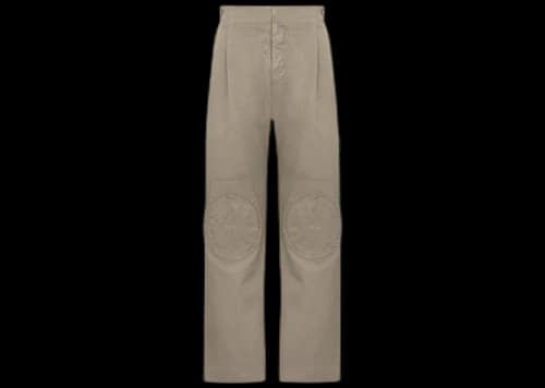 Dior x Stone Island Cotton-Blend Satin Loose-Fit Sportswear Pants Gray