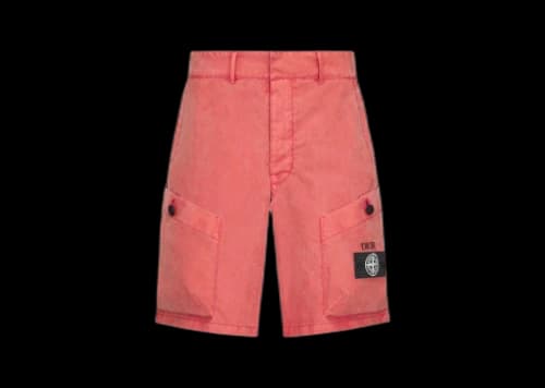 Dior x Stone Island Cotton-Blend Satin Bermuda Shorts Red