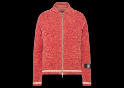Dior x Stone Island Wool-Blend Knit Jacket Red