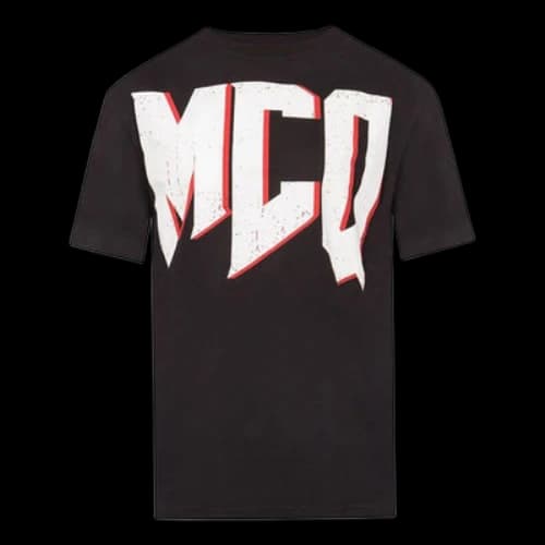McQ Alexander McQueen Cotton Logo Contrasting Colors Printing Short Sleeve Black