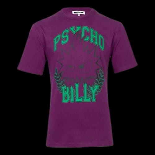 McQ Alexander McQueen Alphabet Printing Short Sleeve Purple Red