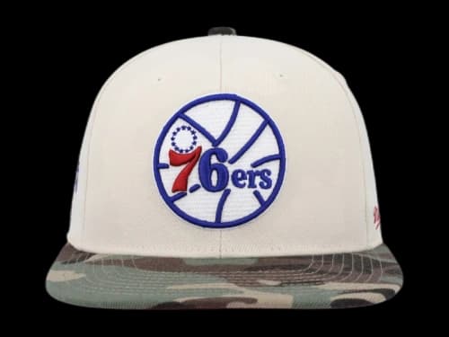 NBA Philadelphia 76Ers Hardwood Classics 1976 All-Star Game Off Camo Fitted Hat Cream