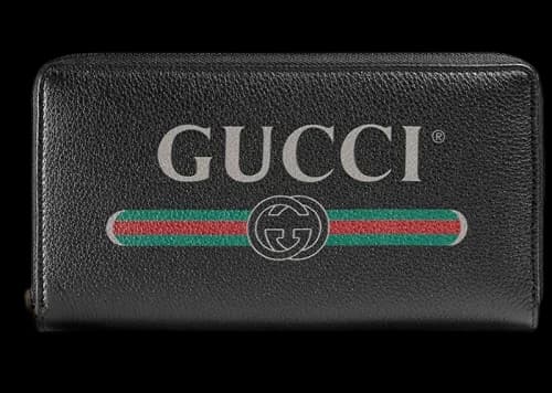 Gucci Print Zip Around Wallet Black