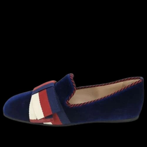 Gucci Velvet Sylvie Bow Ballerinas 'Navy' (Women's)