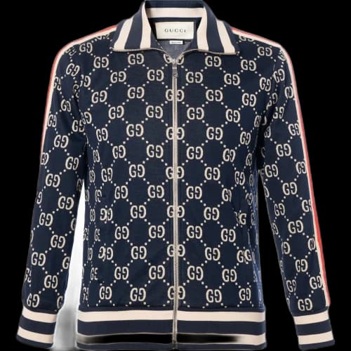 Gucci Classic GG Cotton Jacquard Zipper Jacket 'Blue'